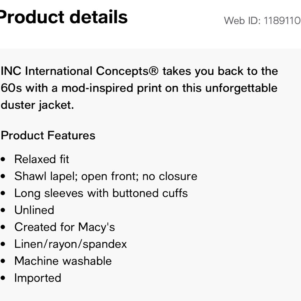 INC International Concepts Multicolor Floral duster jacket - Picture 15 of 15